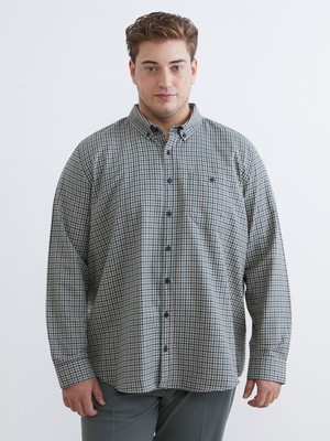 Lc Waikiki Yeni Sezon Büyük Beden Regular Fit Uzun Kollu Ekose Erkek Gömlek