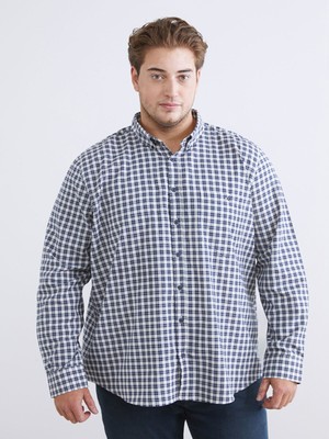 Lc Waikiki Yeni Sezon Büyük Beden Regular Fit Uzun Kollu Ekose Erkek Gömlek