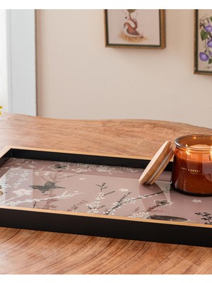 Mena Rise Spring Dekoratif Tepsi 31X46 cm Beyaz