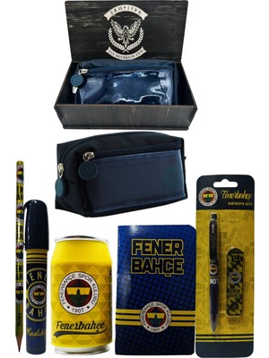 Me Çanta Fenerbahçe Orjinal Lisanslı Sarı Kutu Kalemtraş Ahşap Kutulu 6'lı Kırtasiye Seti