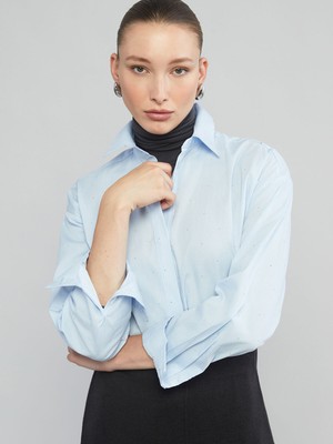 Lc Waikiki Yeni Sezon Loose Fit Taşlı Kadın Gömlek
