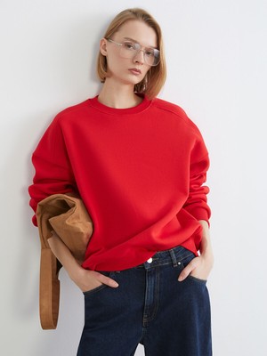 Lc Waikiki Yeni Sezon Bisiklet Yaka Oversize Kadın Kalın Sweatshirt