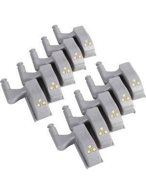 Mena Rise Menteşe LED Sensör Işık, Evrensel Dolap Klozet Gece Işıkları, 1'lu Paket(Beyaz)