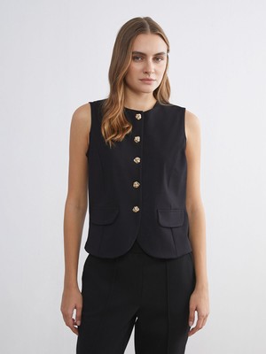 Lc Waikiki Yeni Sezon Bisiklet Yaka Kadın Klasik Yelek