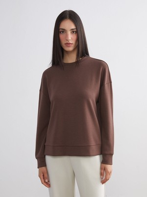 Lc Waikiki Yeni Sezon Bisiklet Yaka Oversize Kadın Sweatshirt