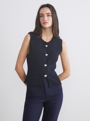 Lc Waikiki Yeni Sezon Bisiklet Yaka Kadın Triko Yelek