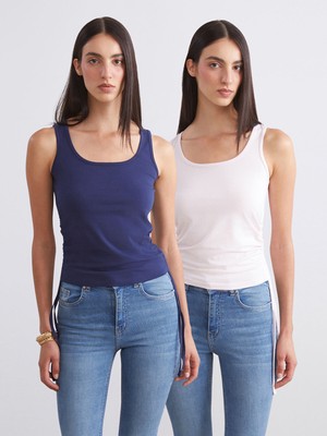 Lc Waikiki Yeni Sezon Kare Yaka Büzgülü Kadın Atlet 2'li