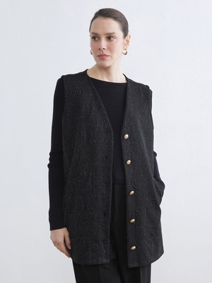 Lc Waikiki Yeni Sezon V Yaka Parlak Görünümlü Kadın Yelek