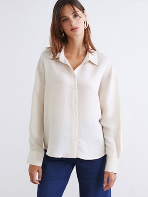 Lc Waikiki Yeni Sezon Çizgili Poplin Kadın Gömlek