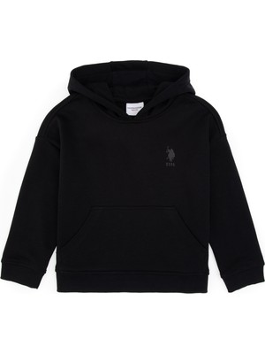 U.S. Polo Assn. Erkek Çocuk Siyah Kapüşonlu Basic Sweatshirt 50313941-VR046