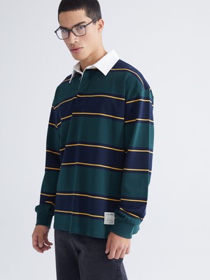 Lc Waikiki Yeni Sezon Polo Yaka Çizgili Erkek Sweatshirt