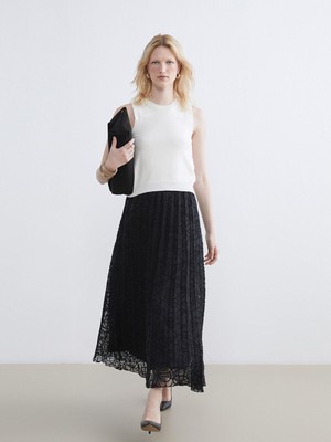 Lc Waikiki Yeni Sezon Beli Lastikli Desenli Şifon Pileli Etek