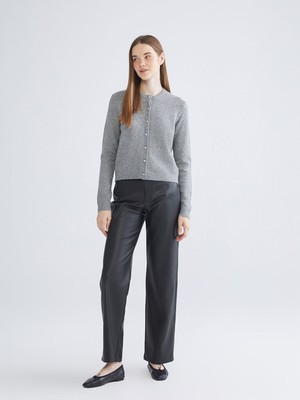 Lc Waikiki Yeni Sezon Dar Fit Deri Görünümlü Kadın Pantolon