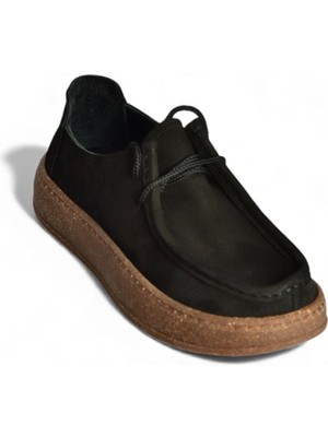 Fox Shoes V944092701 Siyah Hakiki Deri Nubuk Günlük Ayakkabı