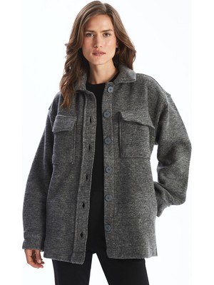 Lc Waikiki Yeni Sezon Oversize Kadın Kaşe Gömlek Ceket