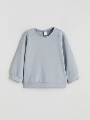 Lc Waikiki Yeni Sezon Bisiklet Yaka Basic Kız Çocuk Sweatshirt