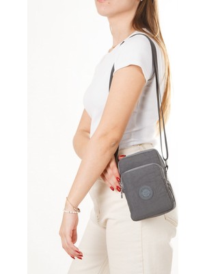 Newish Kadın Telefon Bölmeli Çapraz El ve Omuz Çantası – Gri – NEW362