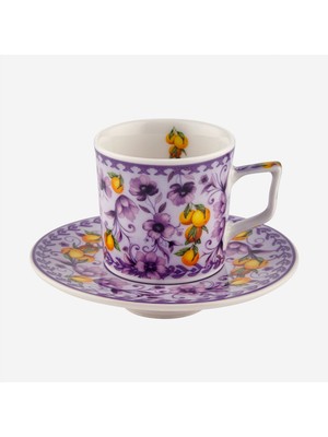 Chiara Alessi Arancia Mor Porselen Kahve Fincan Seti 120 ml