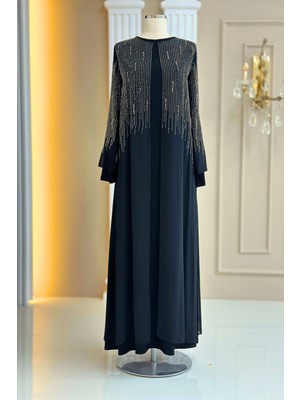 Amine Hüma Deren Abiye Elbise Siyah