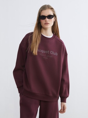 Lc Waikiki Yeni Sezon Baskılı Oversize Kadın Kalın Sweatshirt