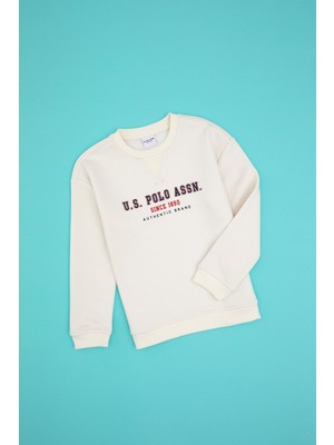 U.S. Polo Assn. Erkek Çocuk Beyaz Bisiklet Yaka Sweatshirt 50325149-VR013
