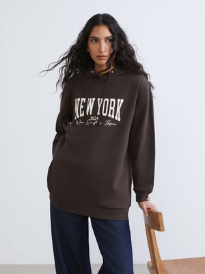 Lc Waikiki Yeni Sezon New York Baskılı Kadın Hoodie