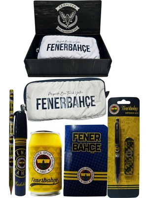 Me Çanta Fenerbahçe Orjinal Lisanslı Sarı Kutu Kalemtraş Ahşap Kutulu 6'lı Kırtasiye Seti