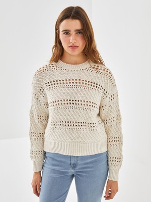 Lc Waikiki Yeni Sezon Bisiklet Yaka Ajurlu Kadın Triko Kazak