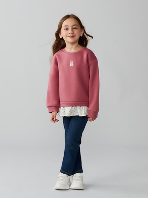 Lc Waikiki Yeni Sezon Nakışlı Kız Çocuk Kalın Sweatshirt 2'li