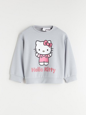 Lc Waikiki Yeni Sezon Bisiklet Yaka Hello Kitty Baskılı Kız Çocuk Sweatshirt