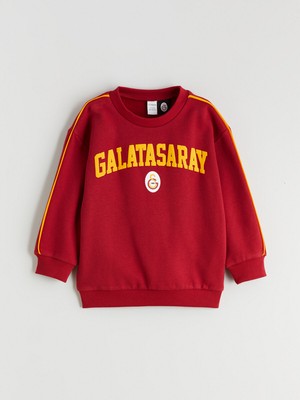 Lc Waikiki Yeni Sezon Bisiklet Yaka Galatasaray Baskılı Erkek Çocuk Sweatshirt
