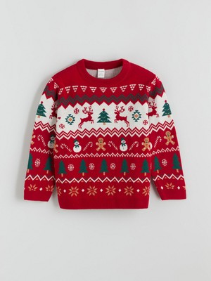 Lc Waikiki Yeni Sezon Bisiklet Yaka Yılbaşı Temalı Erkek Çocuk Kazak