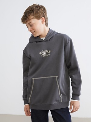 Lc Waikiki Yeni Sezon Kapüşonlu Baskılı Erkek Çocuk Sweatshirt