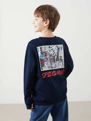 Lc Waikiki Yeni Sezon Bisiklet Yaka Spider-Man Baskılı Erkek Çocuk Tişört