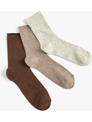 Koton 3'lü Basic Soket Çorap Seti Çok Renkli
