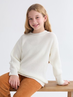 Lc Waikiki Yeni Sezon Bisiklet Yaka Kız Çocuk Triko Kazak