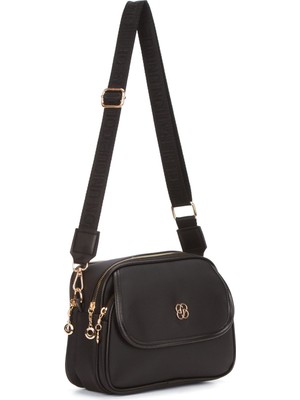 Newish Kadın Kumaş Uzun Askılı El ve Omuz Çantası – Siyah – NEW374