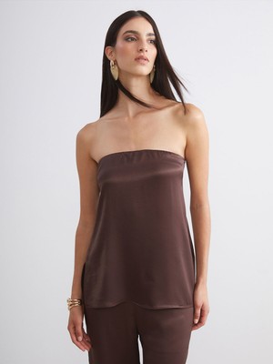 Lc Waikiki Yeni Sezon Straplez Yaka Saten Bluz