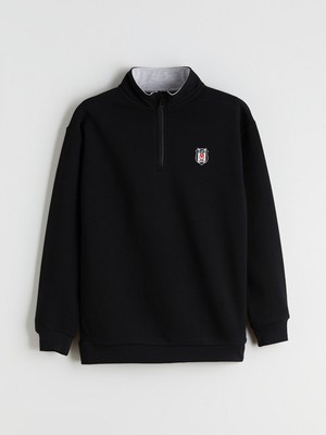 Lc Waikiki Yeni Sezon Dik Yaka Beşiktaş Baskılı Erkek Çocuk Sweatshirt