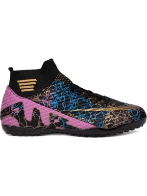 Laliga 565 Syh-Altın Desen Erkek Çocuk Çoraplı Halısaha Ayakkabı