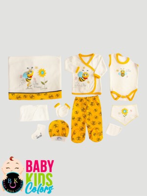Baby Kids Colors Kutulu Arı Lüx Bebek Zıbın Seti Yenidoğan Hastane Çıkışı Bebek Giyim