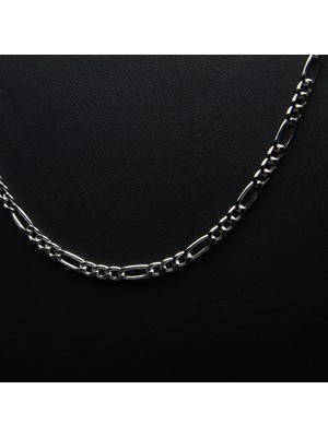 Silvalli 60 Mikron Rodyum Figaro Gümüş Zincir