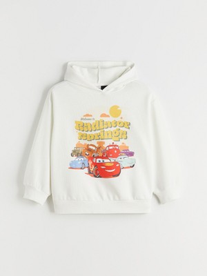 Lc Waikiki Yeni Sezon Kapüşonlu Arabalar Baskılı Kız Çocuk Sweatshirt