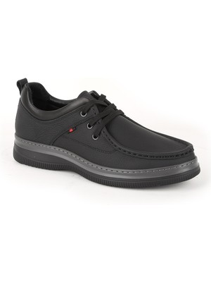 LBR H1064 Erkek Deri Casual Ayakkabı Siyah - Gri