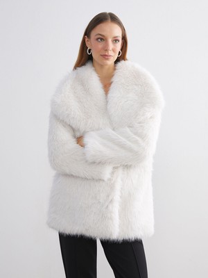 Lc Waikiki Yeni Sezon Ceket Yaka Oversize Kadın Kürk Mont