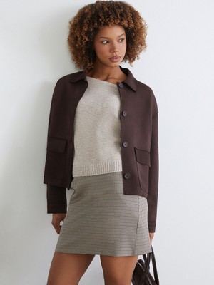 Lc Waikiki Yeni Sezon Gömlek Yaka Oversize Süet Görünümlü Kadın Ceket