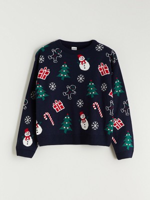 Lc Waikiki Yeni Sezon Yılbaşı Temalı Kız Çocuk Kazak