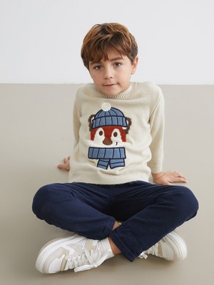 Lc Waikiki Yeni Sezon Bisiklet Yaka Desenli Erkek Çocuk Triko Kazak