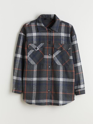 Lc Waikiki Yeni Sezon Ekose Oversize Kadın Oduncu Gömlek Ceket