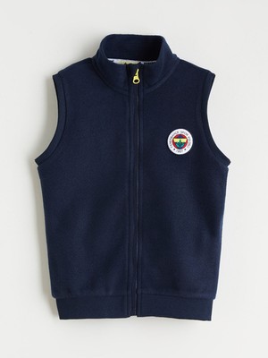 Lc Waikiki Yeni Sezon Dik Yaka Fenerbahçe Baskılı Polar Erkek Çocuk Yelek